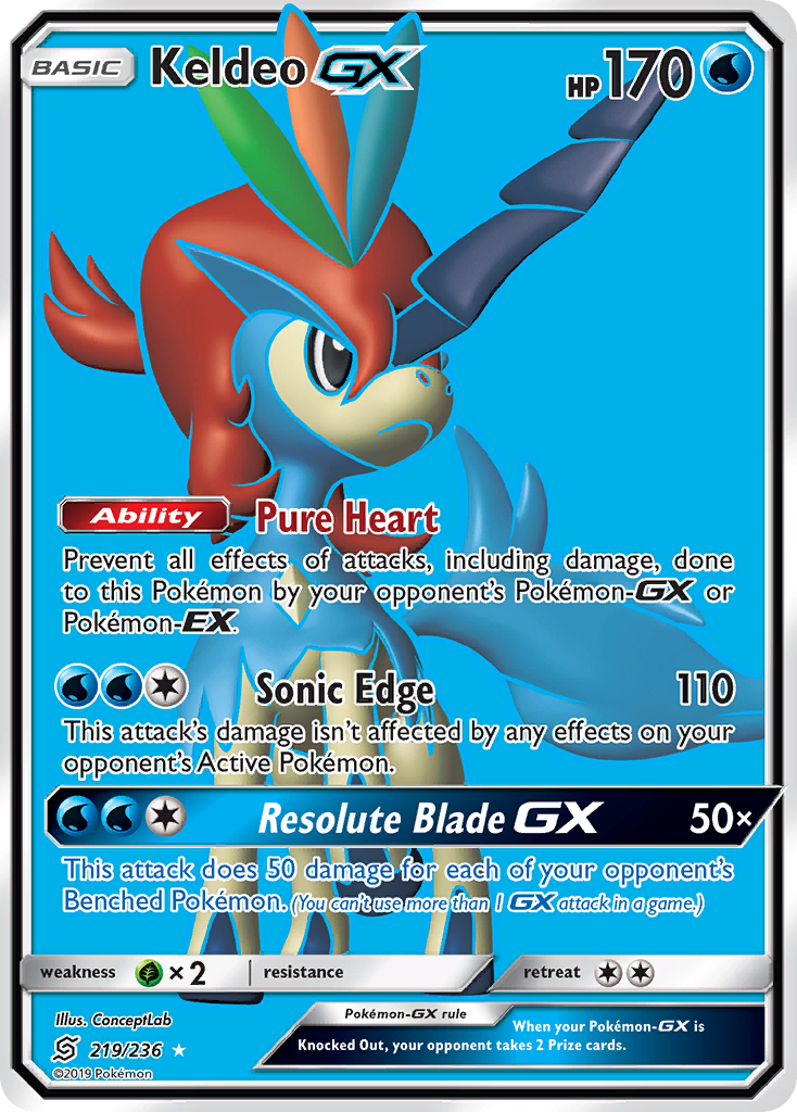 Keldeo GX (219/236) [Sun & Moon: Unified Minds] | Exor Games Dartmouth