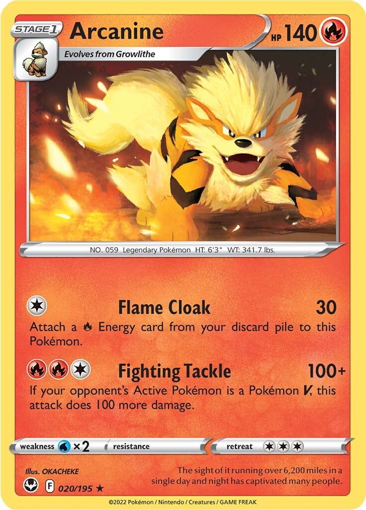 Arcanine (020/195) [Sword & Shield: Silver Tempest] | Exor Games Dartmouth