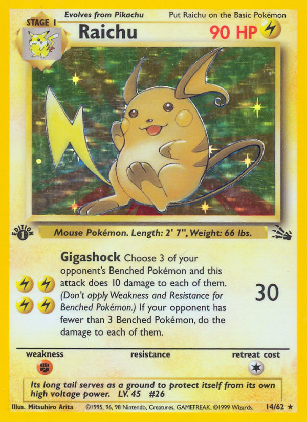 Raichu (14/62) [Fossil 1st Edition] | Exor Games Dartmouth