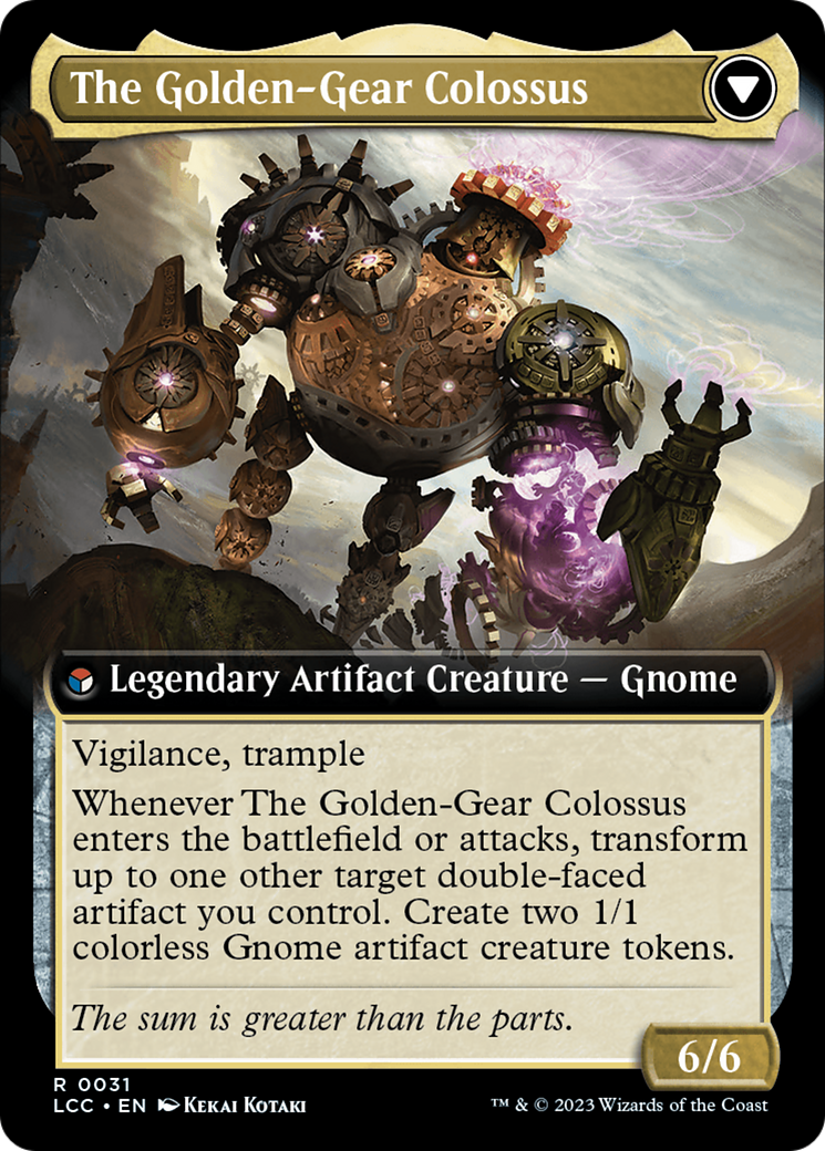 Tetzin, Gnome Champion // The Golden-Gear Colossus (Extended Art) [The Lost Caverns of Ixalan Commander] | Exor Games Dartmouth