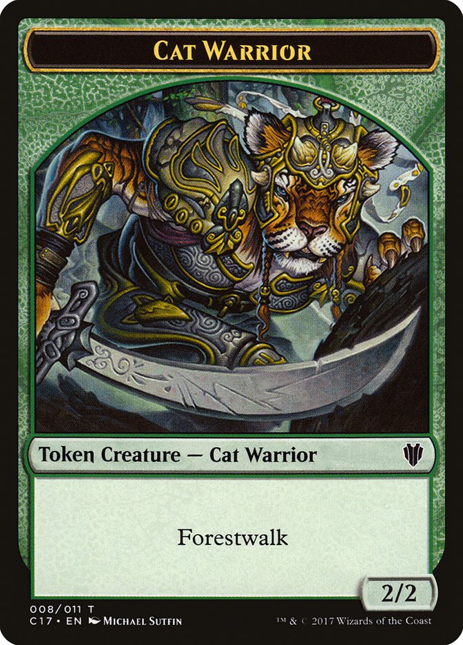 Cat Warrior Token [Commander 2017 Tokens] | Exor Games Dartmouth