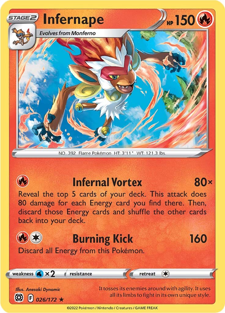 Infernape (026/172) (Theme Deck Exclusive) [Sword & Shield: Brilliant Stars] | Exor Games Dartmouth