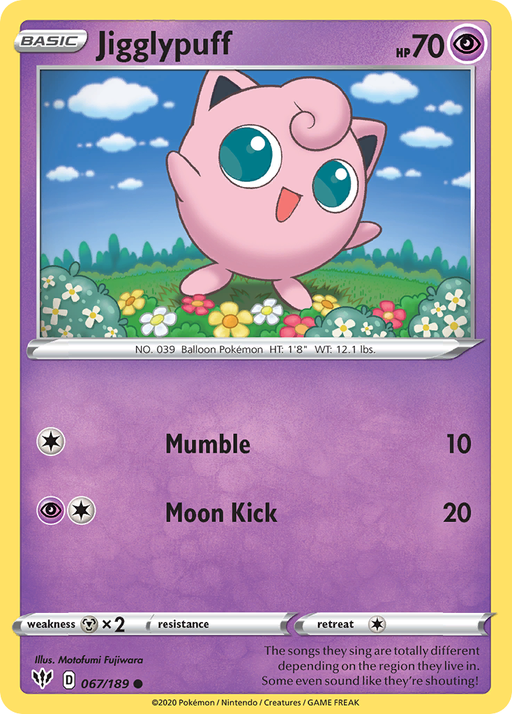 Jigglypuff (067/189) [Sword & Shield: Darkness Ablaze] | Exor Games Dartmouth