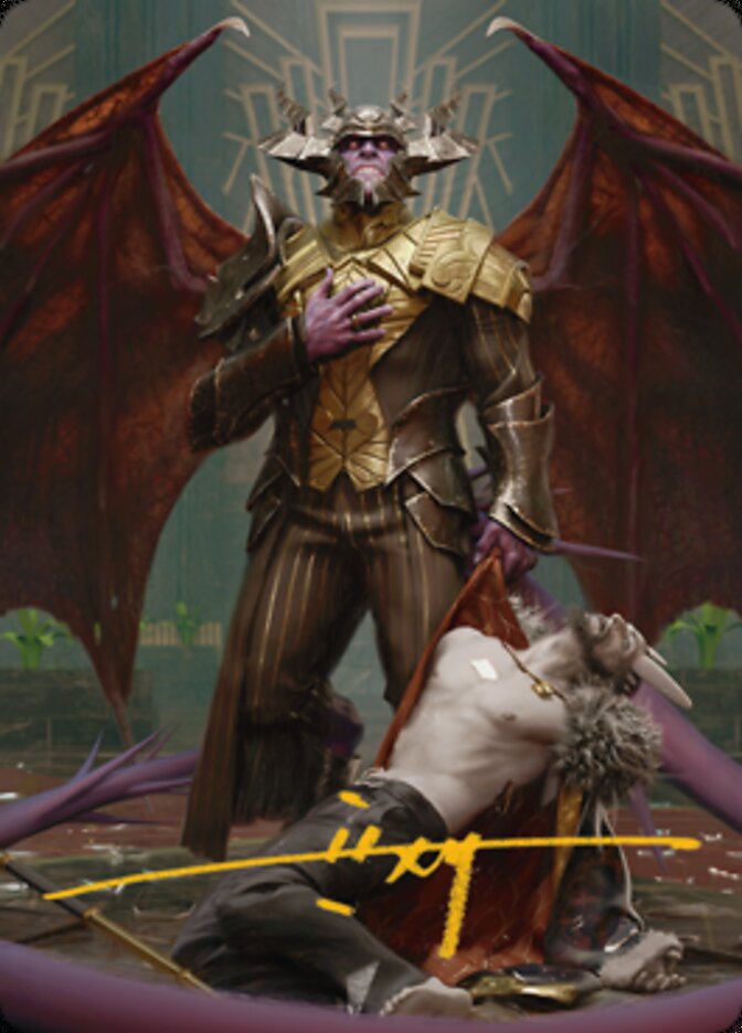 Ob Nixilis, the Adversary 1 Art Card (Gold-Stamped Signature) [Streets of New Capenna Art Series] | Exor Games Dartmouth