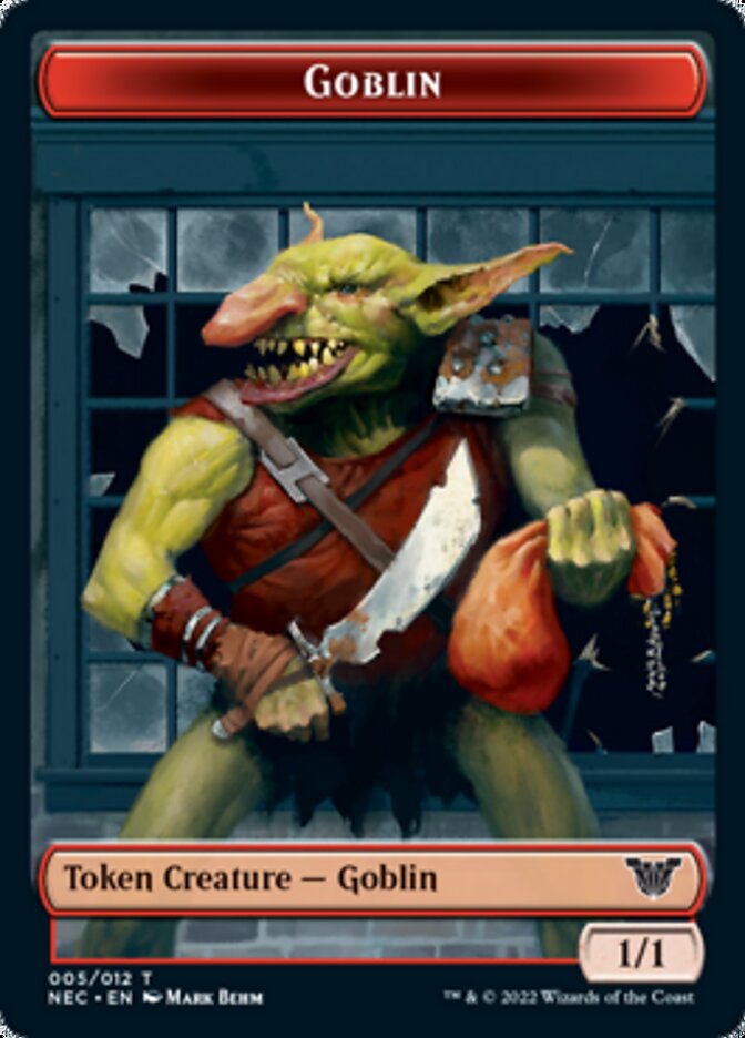 Smoke Blessing // Goblin Double-sided Token [Kamigawa: Neon Dynasty Commander Tokens] | Exor Games Dartmouth