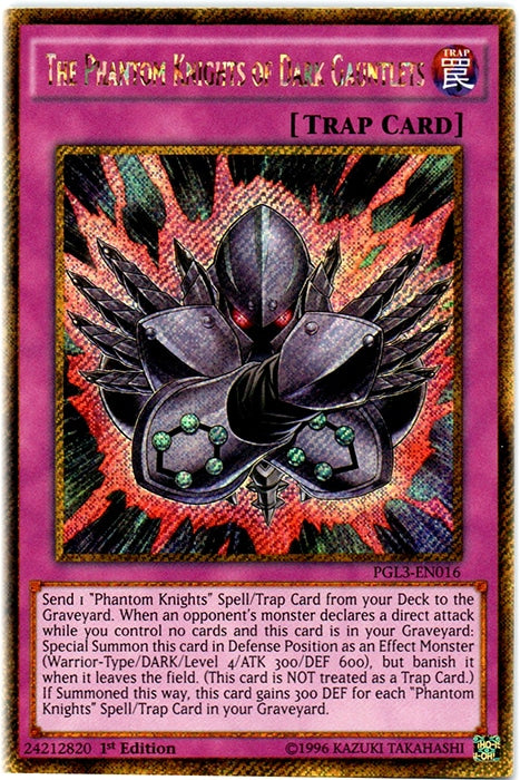 The Phantom Knights of Dark Gauntlets [PGL3-EN016] Gold Secret Rare | Exor Games Dartmouth