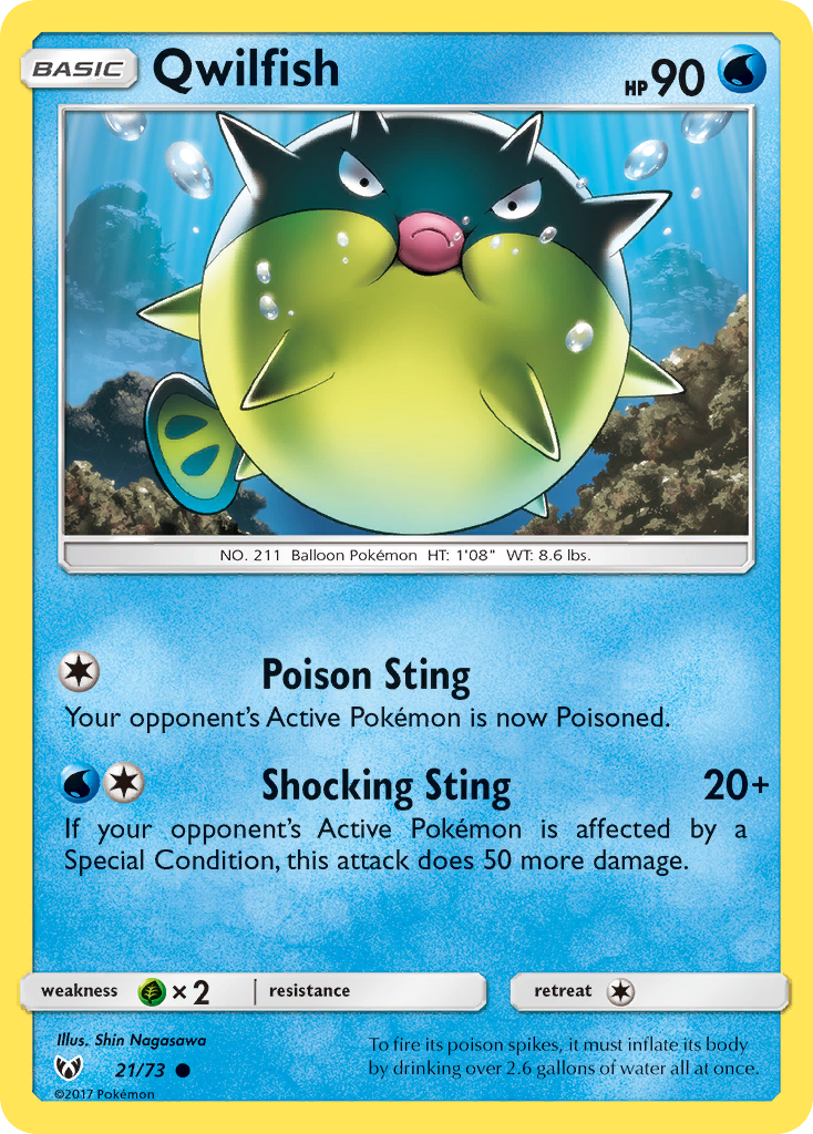 Qwilfish (21/73) [Sun & Moon: Shining Legends] | Exor Games Dartmouth