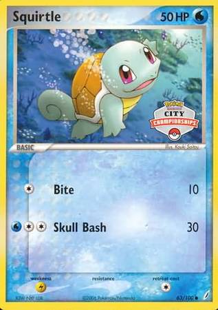 Squirtle (63/100) (City Championship Promo) [EX: Crystal Guardians] | Exor Games Dartmouth