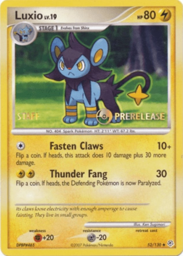 Luxio (52/130) (Prerelease Promo Staff) [Nintendo: Black Star Promos] | Exor Games Dartmouth