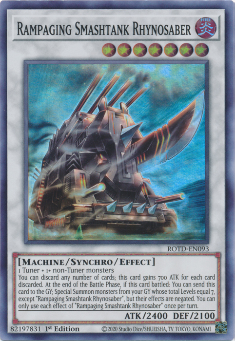 Rampaging Smashtank Rhynosaber [ROTD-EN093] Super Rare | Exor Games Dartmouth