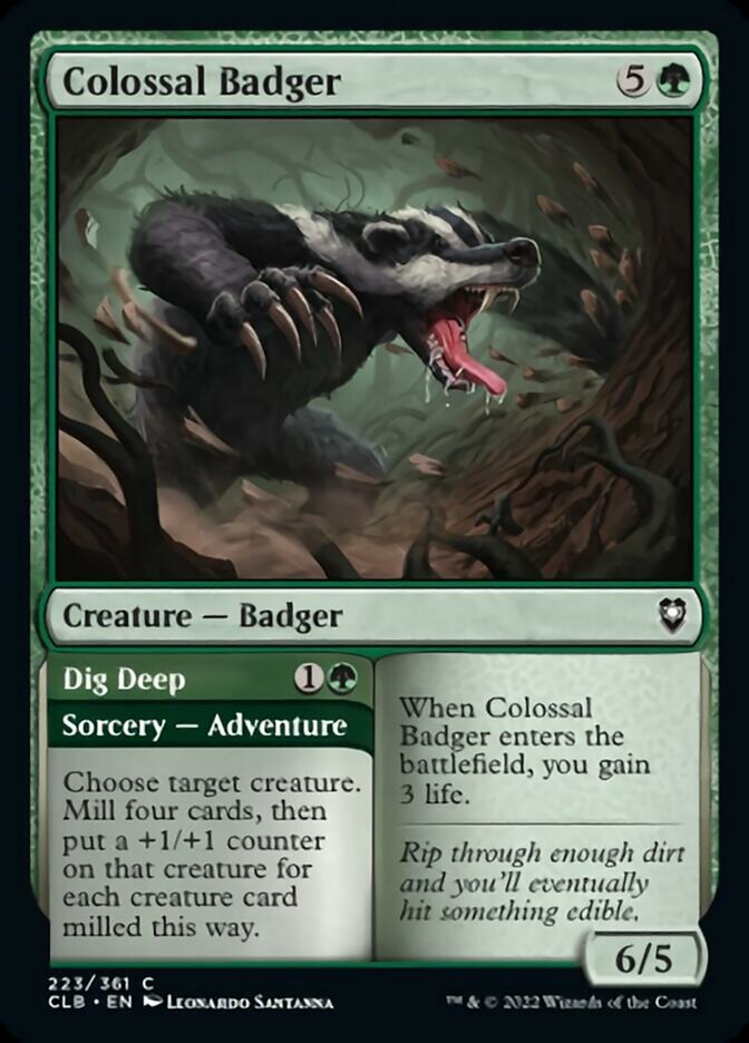 Colossal Badger // Dig Deep [Commander Legends: Battle for Baldur's Gate] | Exor Games Dartmouth