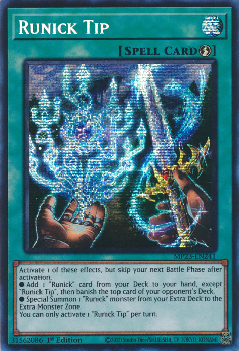 Runick Tip [MP23-EN241] Prismatic Secret Rare | Exor Games Dartmouth