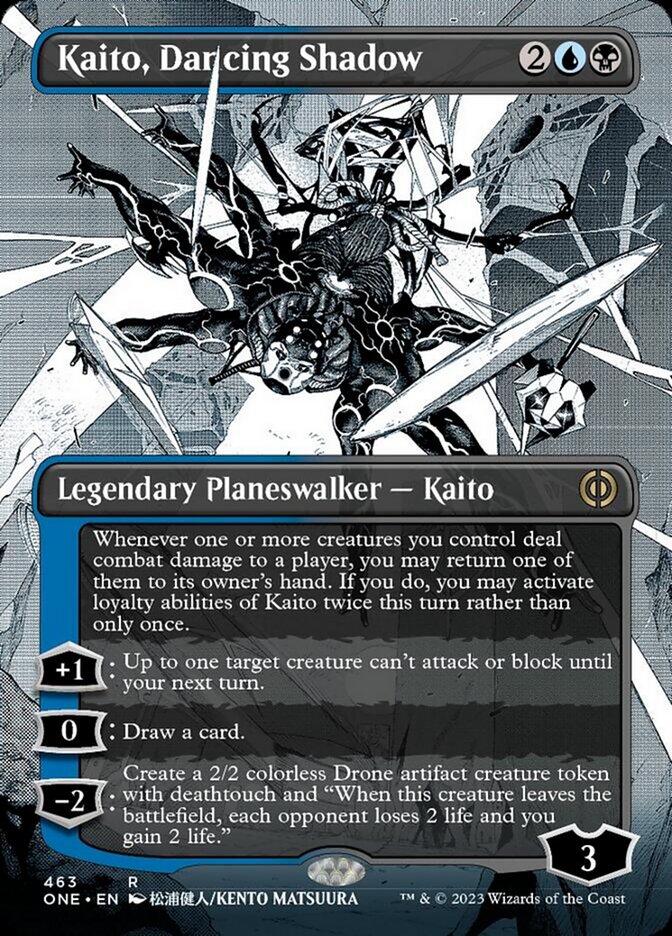 Kaito, Dancing Shadow (Borderless Manga Step-and-Compleat Foil) [Phyrexia: All Will Be One] | Exor Games Dartmouth