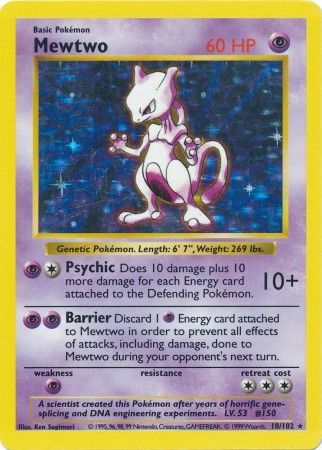 Mewtwo (10/102) [Base Set Shadowless Unlimited] | Exor Games Dartmouth