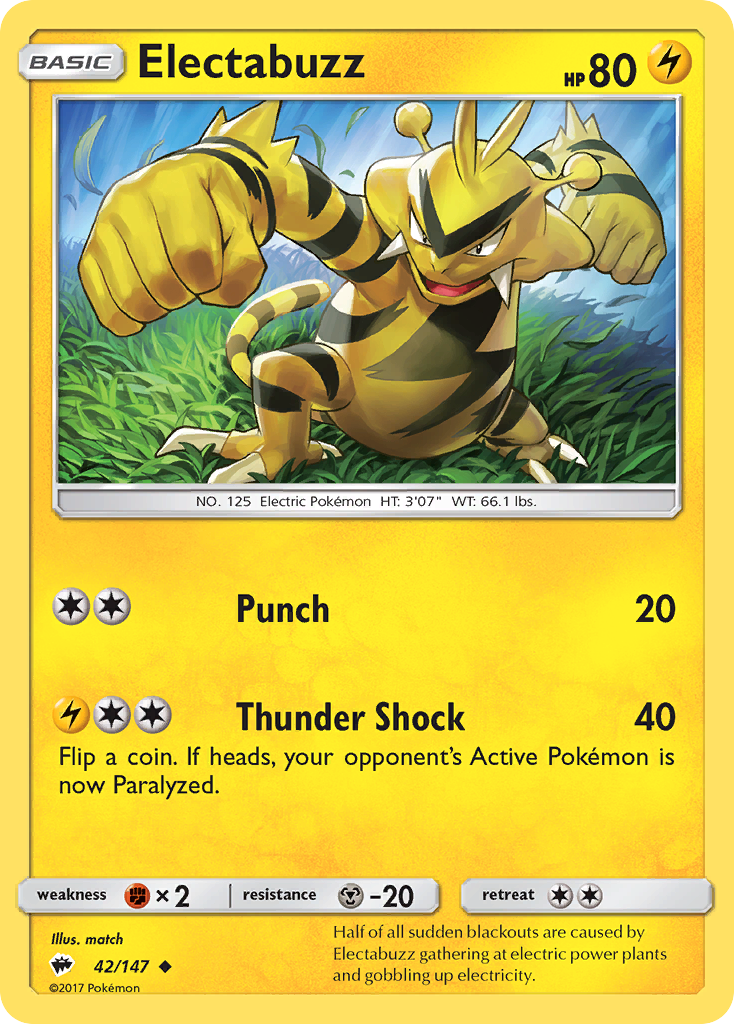 Electabuzz (42/147) [Sun & Moon: Burning Shadows] | Exor Games Dartmouth