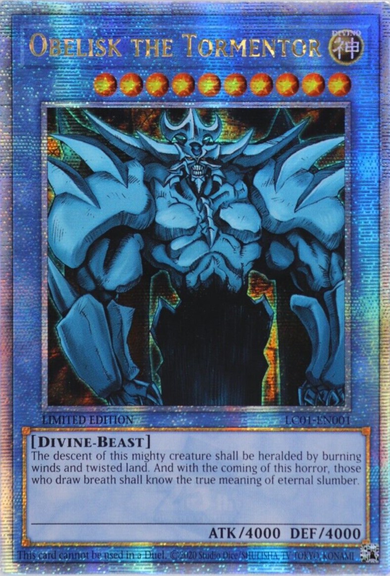 Obelisk the Tormentor (25th Anniversary) [LC01-EN001] Quarter Century Secret Rare | Exor Games Dartmouth