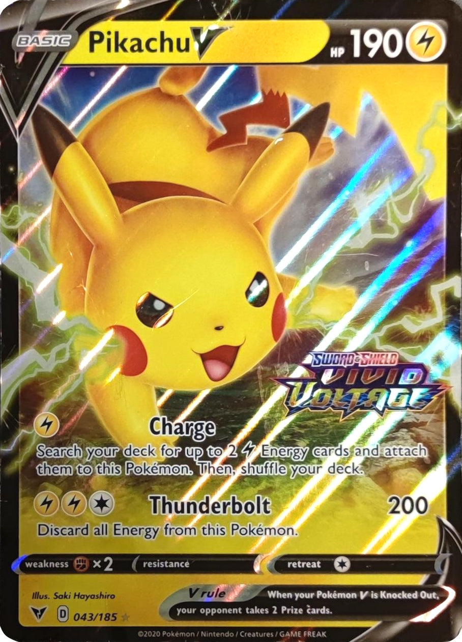 Pikachu V (043/185) (Vivid Voltage Stamp) [Sword & Shield: Vivid Voltage] | Exor Games Dartmouth
