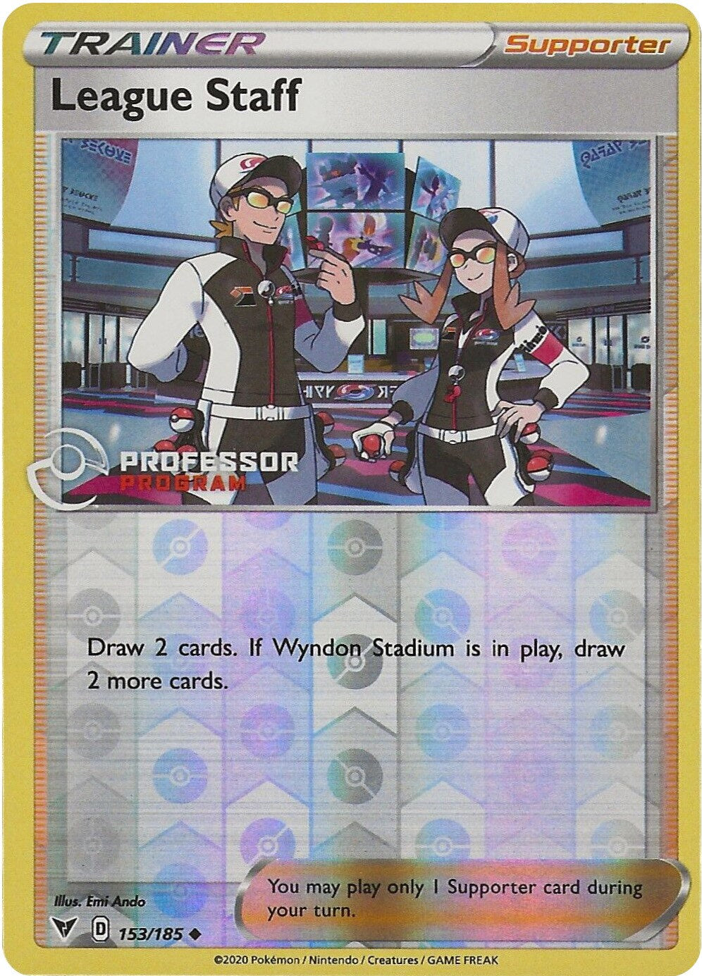 League Staff (153/185) (Professor Program Promo) [Sword & Shield: Vivid Voltage] | Exor Games Dartmouth