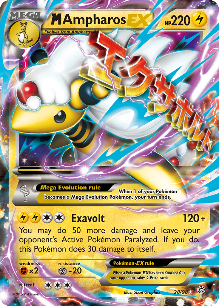 M Ampharos EX (28/98) [XY: Ancient Origins] | Exor Games Dartmouth