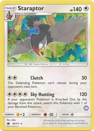 Staraptor (83/111) (Deck Exclusive #22) [Sun & Moon: Trainer Kit - Alolan Sandslash] | Exor Games Dartmouth