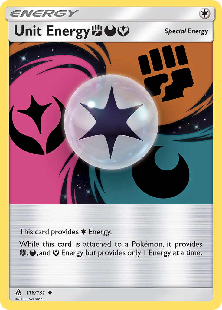 Unit Energy (118/131) (Fighting, Darkness, Fairy) [Sun & Moon: Forbidden Light] | Exor Games Dartmouth