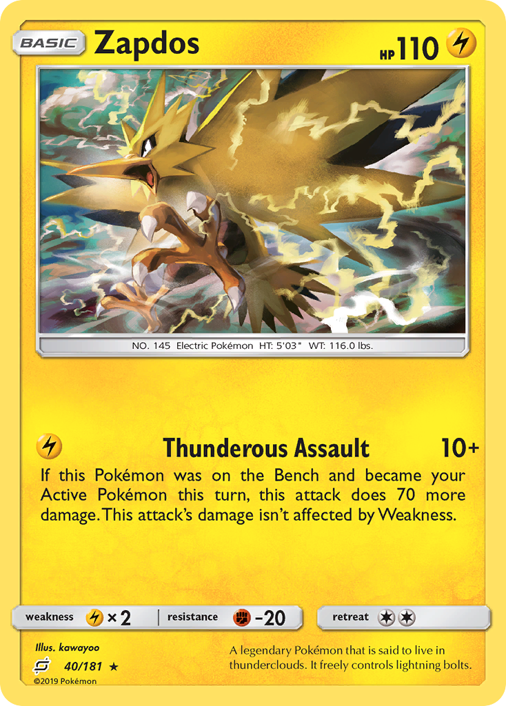 Zapdos (40/181) [Sun & Moon: Team Up] | Exor Games Dartmouth