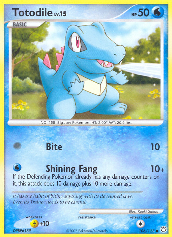 Totodile (106/123) [Diamond & Pearl: Mysterious Treasures] | Exor Games Dartmouth