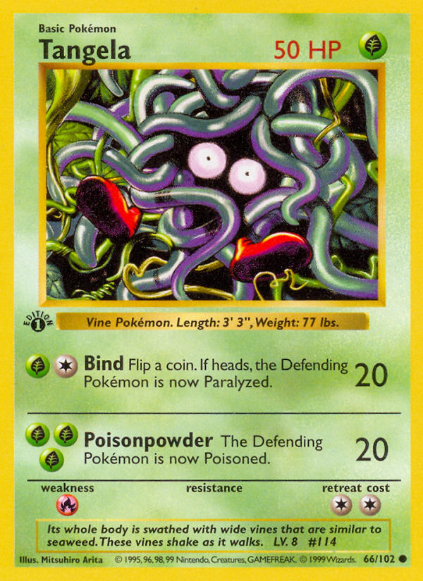 Tangela (66/102) (Shadowless) [Base Set 1st Edition] | Exor Games Dartmouth