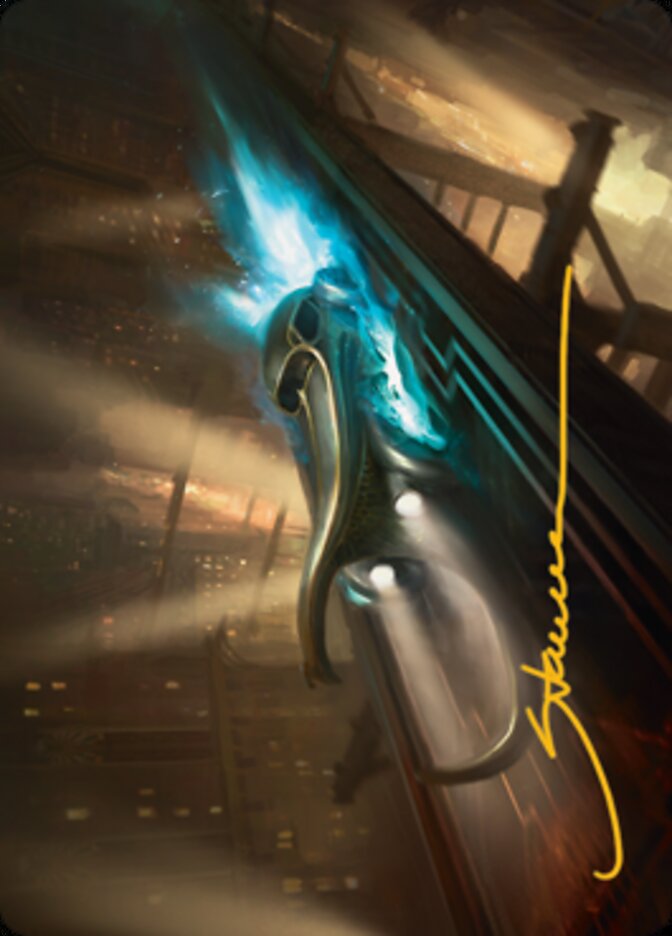 Run Out of Town Art Card (Gold-Stamped Signature) [Streets of New Capenna Art Series] | Exor Games Dartmouth