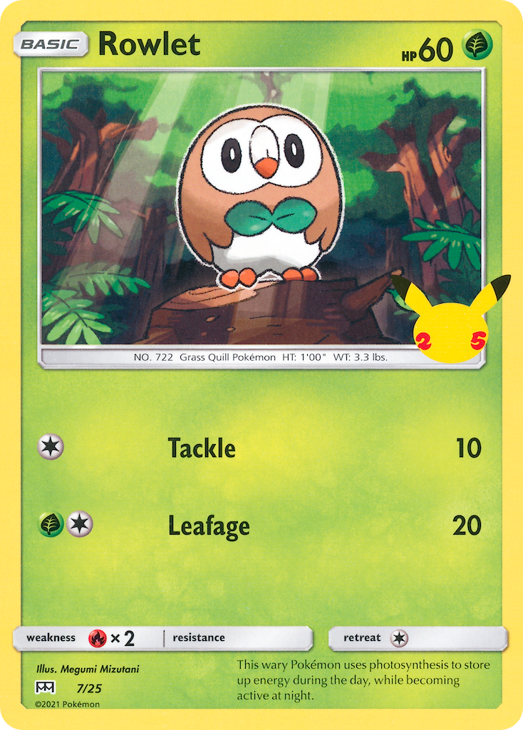 Rowlet (7/25) [McDonald's 25th Anniversary] | Exor Games Dartmouth