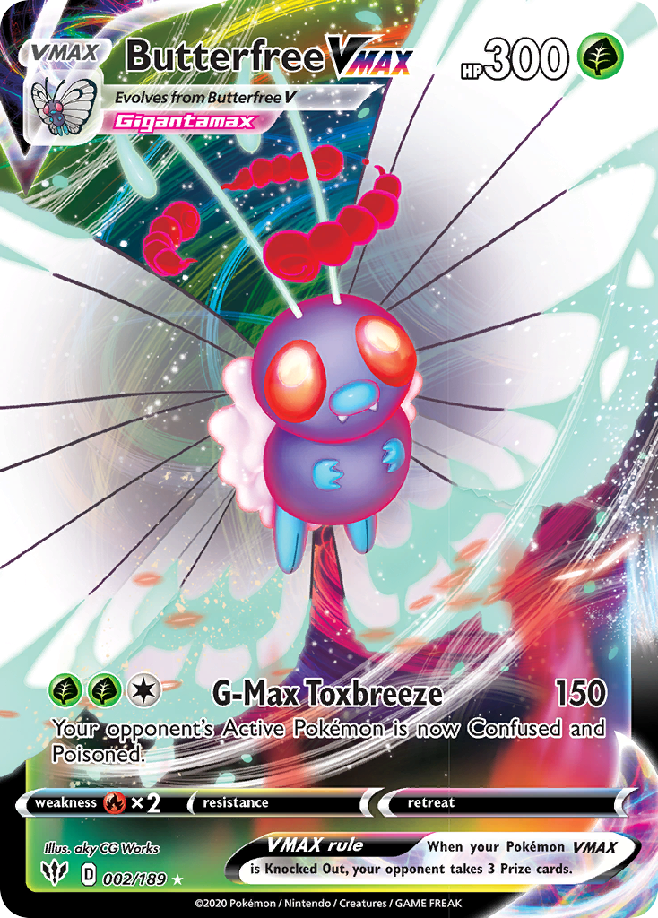 Butterfree VMAX (002/189) [Sword & Shield: Darkness Ablaze] | Exor Games Dartmouth