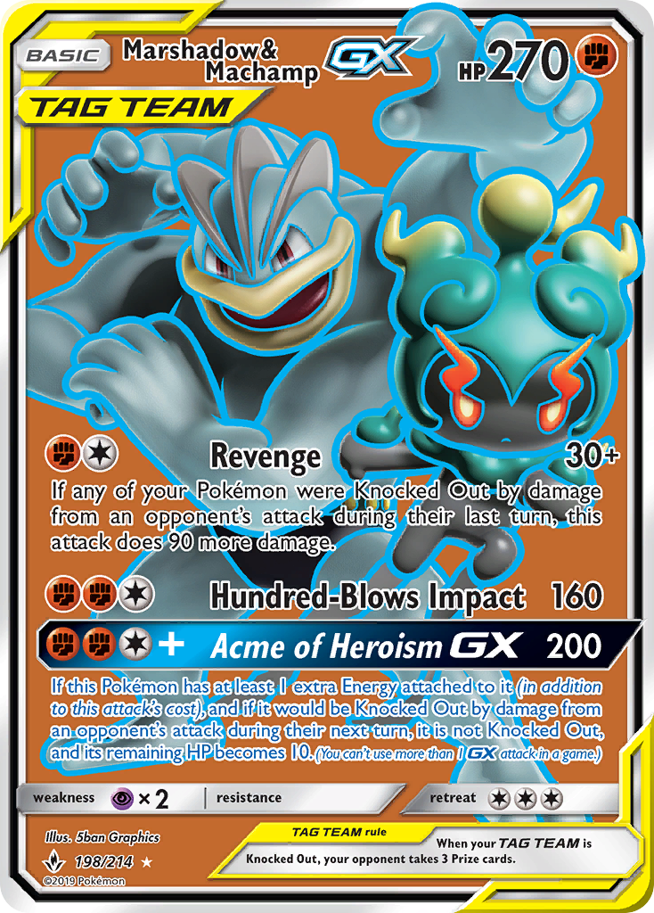 Marshadow & Machamp GX (198/214) [Sun & Moon: Unbroken Bonds] | Exor Games Dartmouth