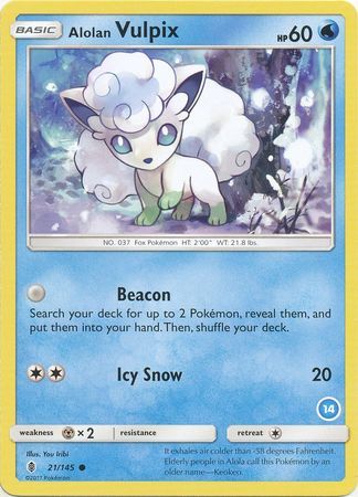 Alolan Vulpix (21/145) (Deck Exclusive #14) [Sun & Moon: Trainer Kit - Alolan Ninetales] | Exor Games Dartmouth