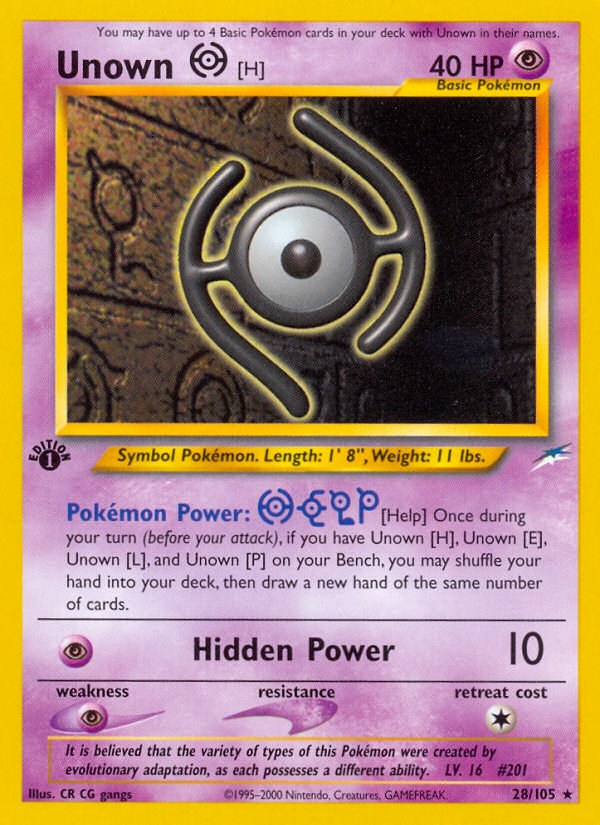 Unown [H] (28/105) [Neo Destiny 1st Edition] | Exor Games Dartmouth