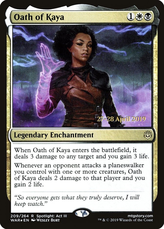 Oath of Kaya  [War of the Spark Prerelease Promos] | Exor Games Dartmouth