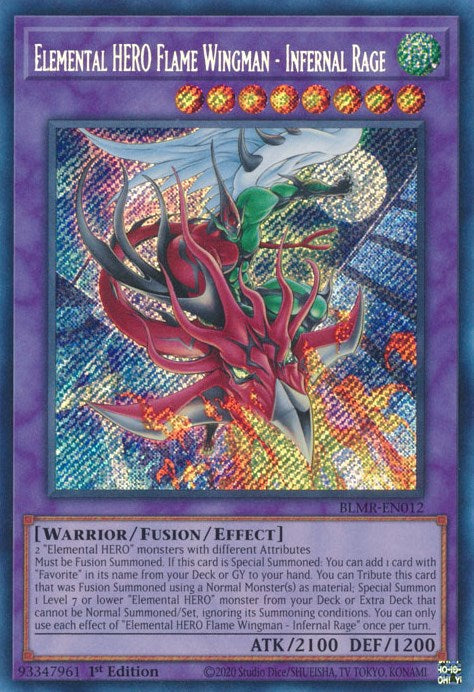 Elemental HERO Flame Wingman - Infernal Rage [BLMR-EN012] Secret Rare | Exor Games Dartmouth