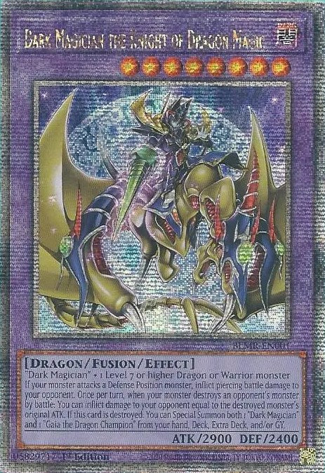 Dark Magician the Knight of Dragon Magic [BLMR-EN001] Quarter Century Secret Rare | Exor Games Dartmouth