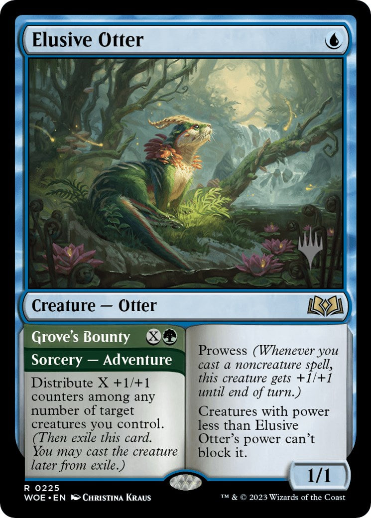 Elusive Otter // Grove's Bounty (Promo Pack) [Wilds of Eldraine Promos] | Exor Games Dartmouth