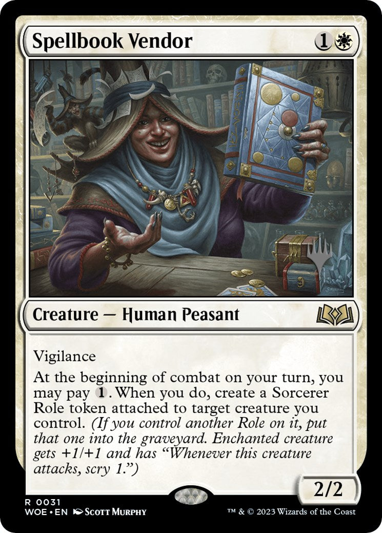 Spellbook Vendor (Promo Pack) [Wilds of Eldraine Promos] | Exor Games Dartmouth