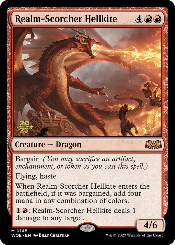 Realm-Scorcher Hellkite [Wilds of Eldraine Prerelease Promos] | Exor Games Dartmouth