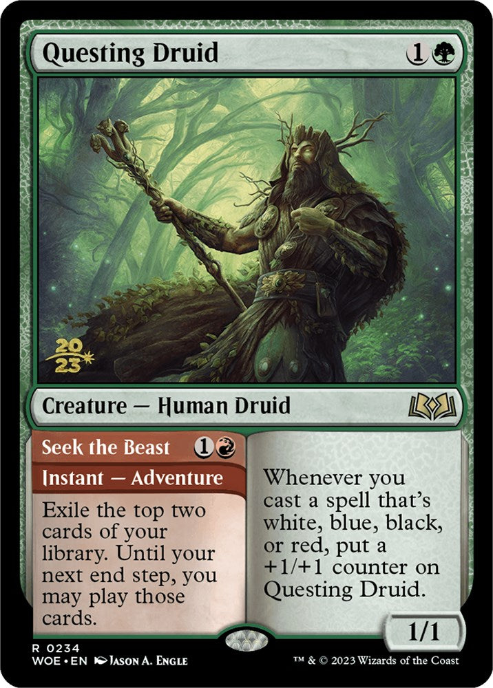 Questing Druid // Seek the Beast [Wilds of Eldraine Prerelease Promos] | Exor Games Dartmouth