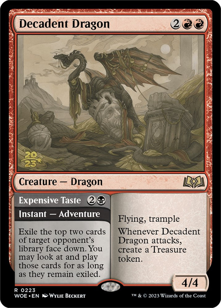 Decadent Dragon // Expensive Taste [Wilds of Eldraine Prerelease Promos] | Exor Games Dartmouth