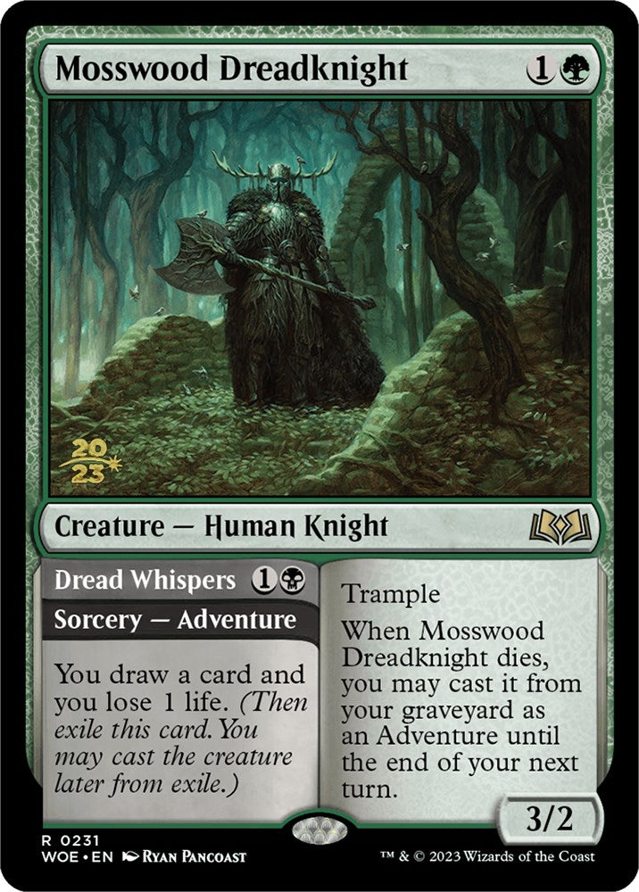 Mosswood Dreadknight // Dread Whispers (Promo Pack) [Wilds of Eldraine Promos] | Exor Games Dartmouth