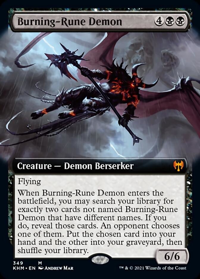 Burning-Rune Demon (Extended Art) [Kaldheim] | Exor Games Dartmouth