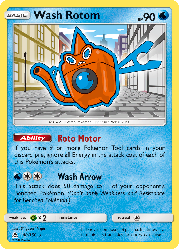 Wash Rotom (40/156) [Sun & Moon: Ultra Prism] | Exor Games Dartmouth