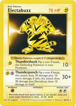 Electabuzz (20/102) [Base Set Shadowless Unlimited] | Exor Games Dartmouth