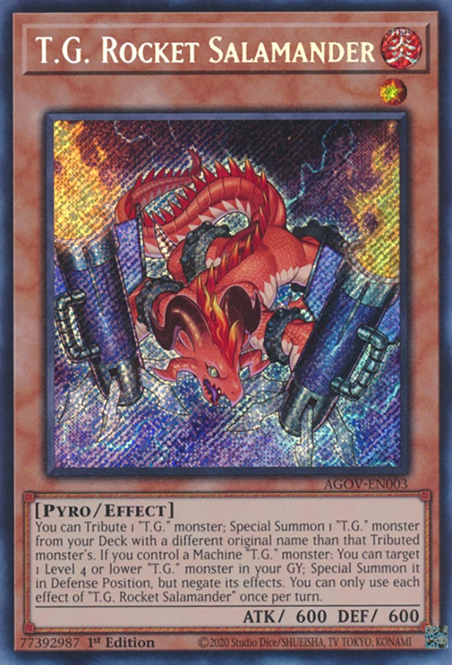 T.G. Rocket Salamander [AGOV-EN003] Secret Rare | Exor Games Dartmouth