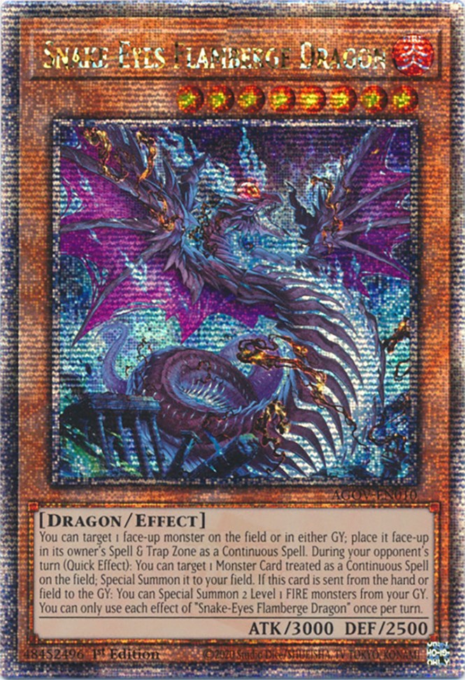 Snake-Eyes Flamberge Dragon (Quarter Century Secret Rare) [AGOV-EN010] Quarter Century Secret Rare | Exor Games Dartmouth