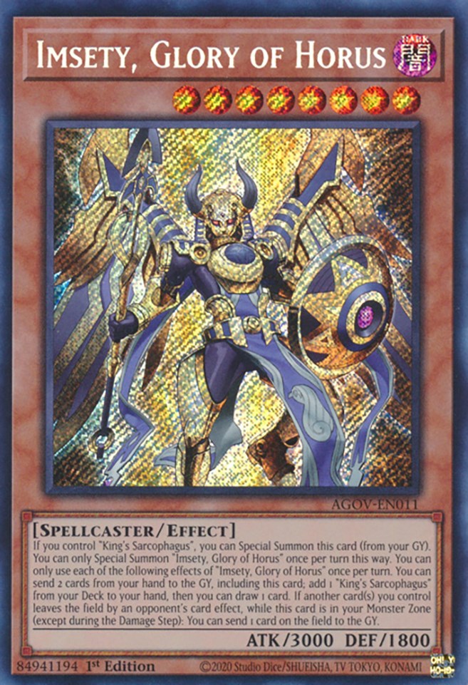 Imsety, Glory of Horus [AGOV-EN011] Secret Rare | Exor Games Dartmouth