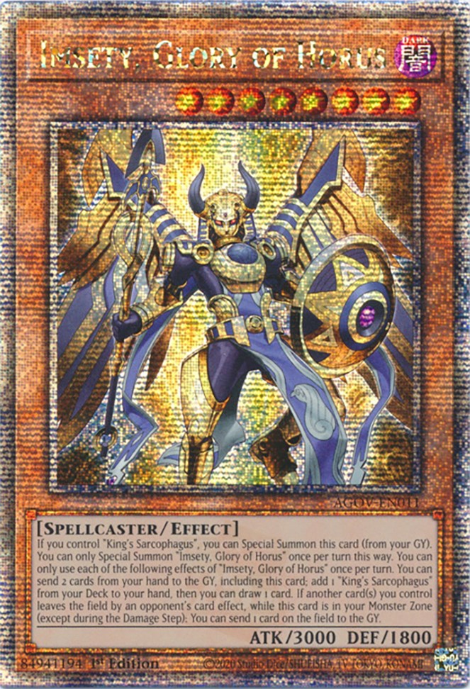 Imsety, Glory of Horus (Quarter Century Secret Rare) [AGOV-EN011] Quarter Century Secret Rare | Exor Games Dartmouth